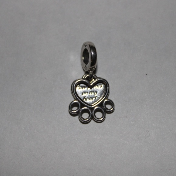 Pandora Hearts & Paw Print Dangle Charm Sterling Silver - Picture 3 of 8